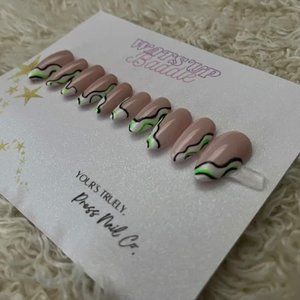 Gremlin swirls nudes Presson nails